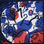 KANDINSKY Vassily , Trois cavaliers en rouge, bleu et noir, gravure sur papier, Kupferstichkabinett, Berlin