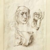 DURER Albrecht, Autoportrait, étude d'une main et d'un oreiller (recto); Six études d'oreillers (verso), 1493