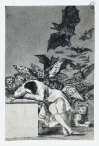 GOYA Francisco de, <em>El sueño de la razon produce monstruos</em>, 1799