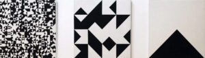 MORELLET François, Répartition aléatoire de triangles suivant les chiffres pairs et impairs d’un annuaire téléphonique, 1958