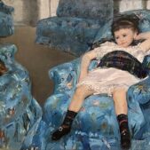 CASSAT Mary, Little girl in a blue armchair [Petite fille dans un fauteuil bleu], 1878